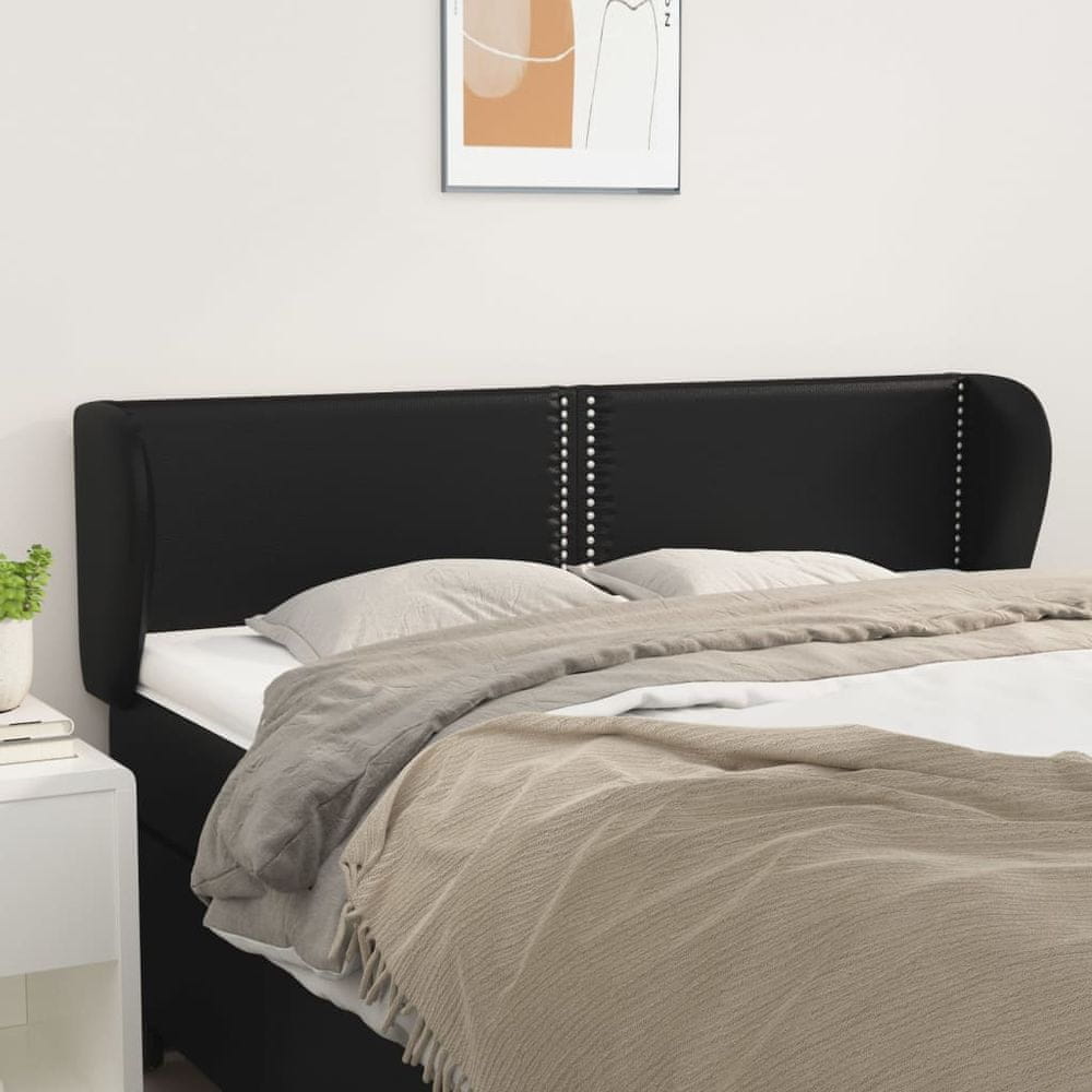 Vidaxl Čelo postele so záhybmi čierne 147x23x78/88 cm umelá koža